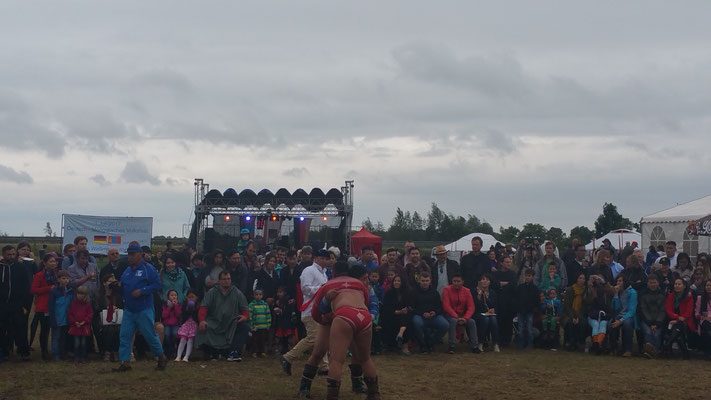 Ringer-Vorführung beim Deutsch-Mongolischen Volksfest